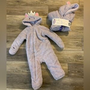 Adorable Purple Plush Pram with Crown.